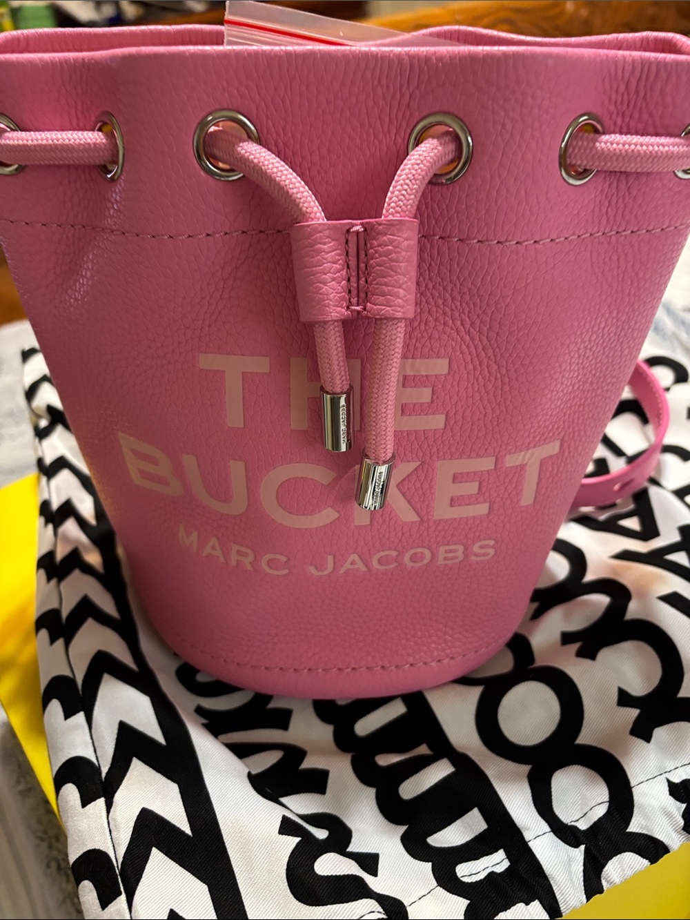Marc Jacobs Pink Pebbled Leather Mini Bucket Crossbody